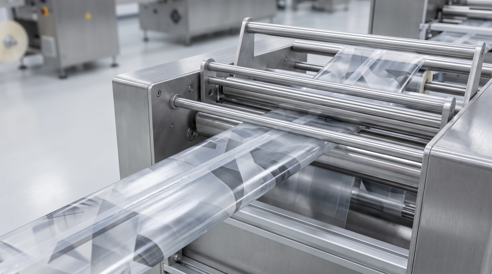 Film folded and seamed into a continuous tube
