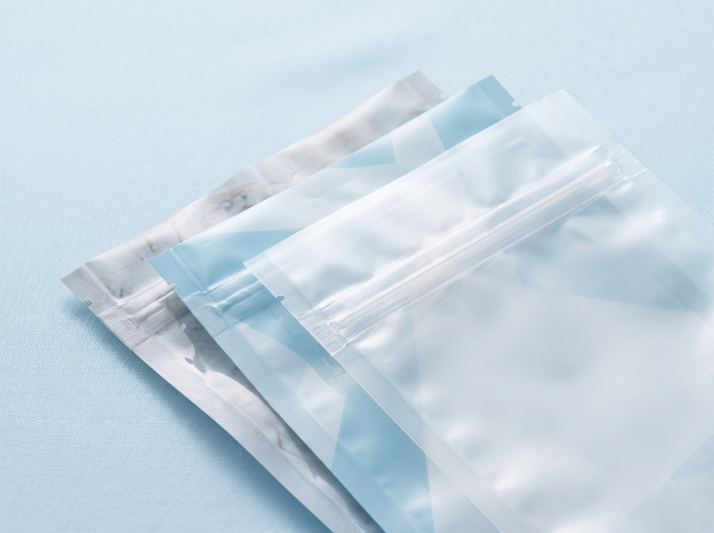 Centre seal, three side seal and stand-up pouches