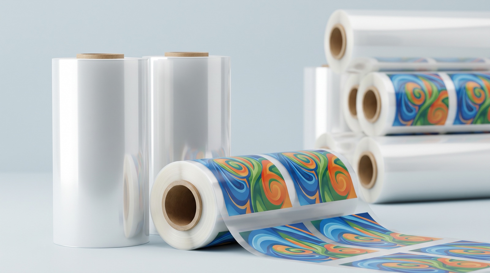 Printed and plain PVC film rolls
